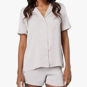 Barefoot Dreams Washed Satin Button Down Pajama Top (only)🌛